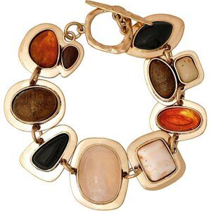 Geometric Metal Stone Bracelets Zinc Bead Chain Jewelry for Women